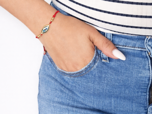 TURKISH EYE BRACELET WITH RED THREAD (0004)