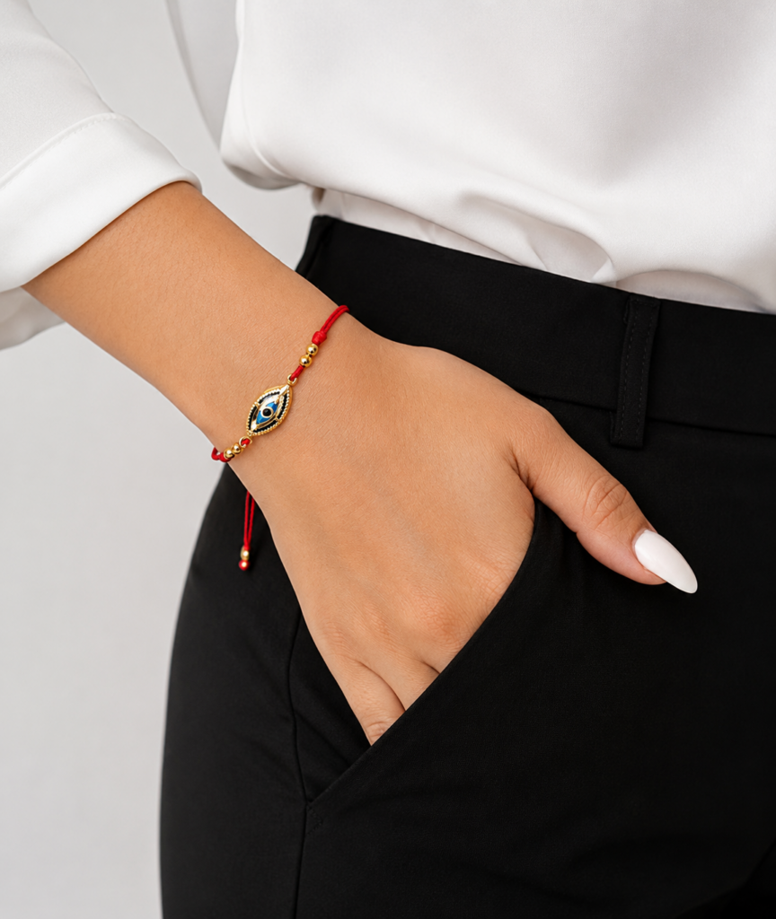 TURKISH EYE BRACELET WITH RED THREAD