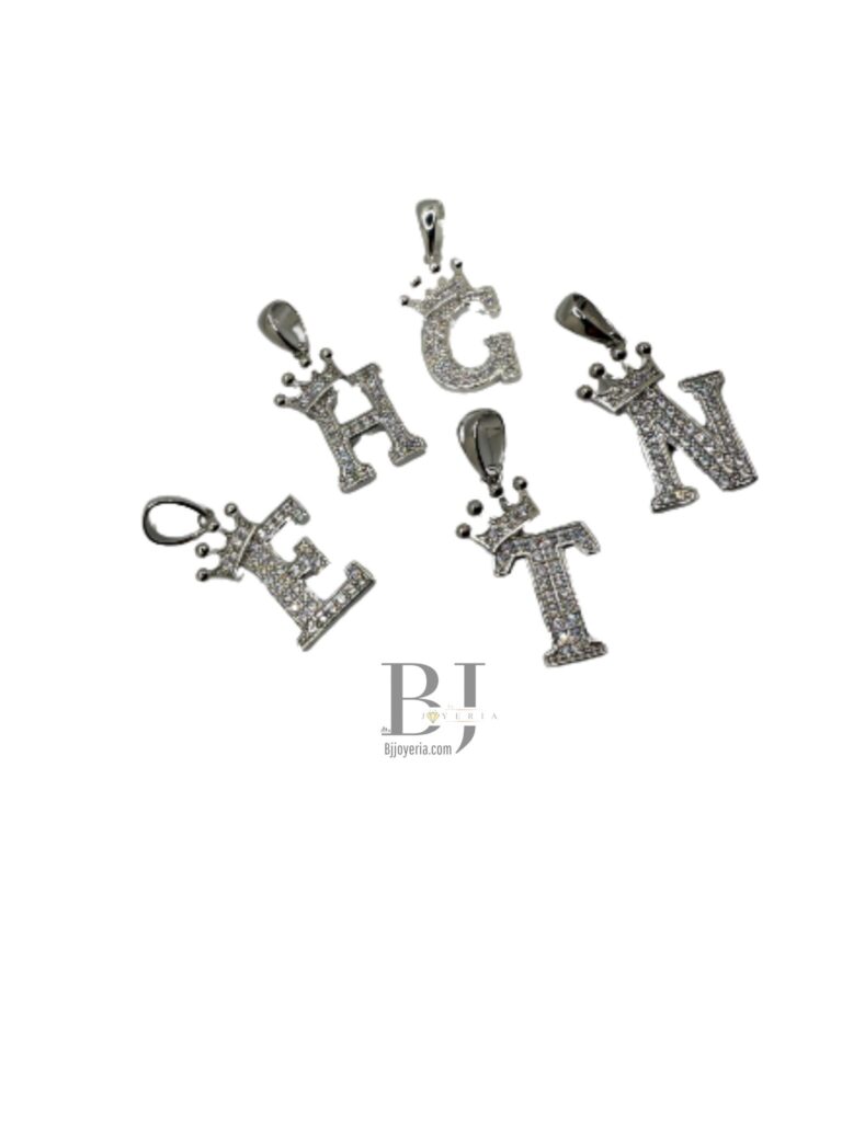 MEDIUM LETTERS WHIT CROWN PENDANT