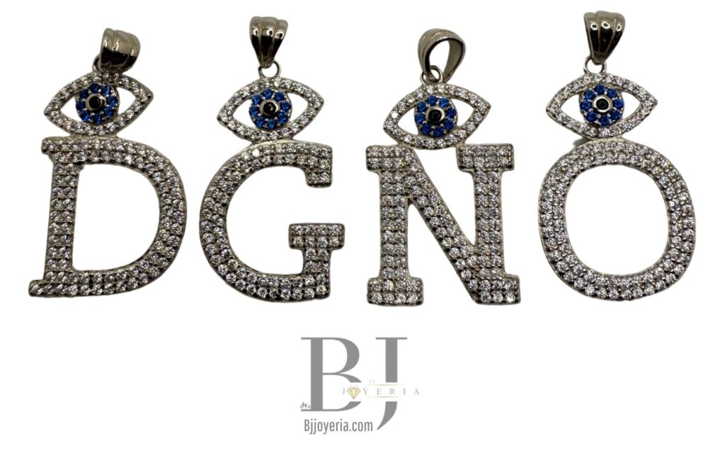 LETTER WITH BLUE TURKISH EYE PENDANT