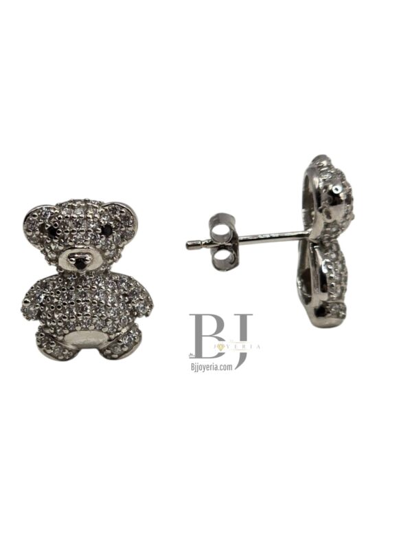 WHITE GOLD BEAR EARRINGS