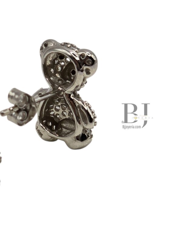 WHITE GOLD BEAR EARRINGS - Image 2