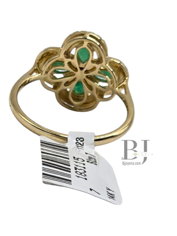 EMERALD GEM CLOVER RING - Image 2