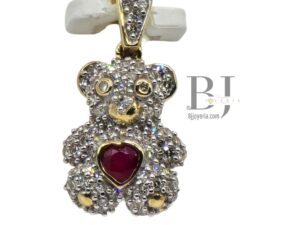 MINI BEAR DIAMOND PENDANT WITH RUBY GEM