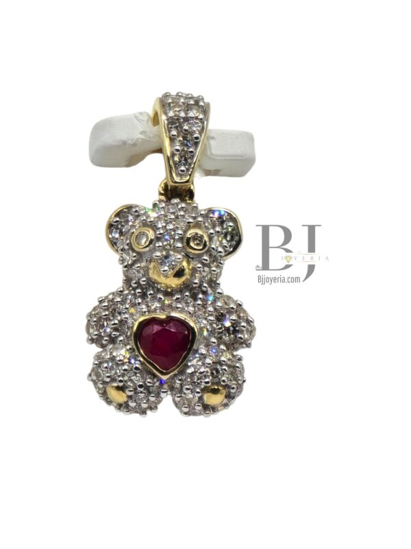 MINI BEAR DIAMOND PENDANT WITH RUBY GEM