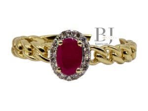 RUBI AND DIAMONDS RING
