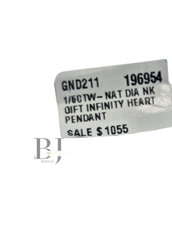 NATURAL DIAMOND INFINITY HEART PENDANT - Image 3