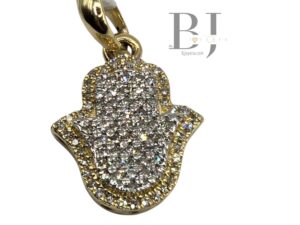NATURAL DIAMOND HAMSA PENDANT