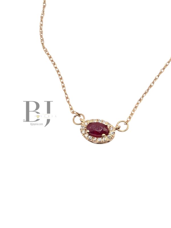 RUBI NATURAL GEM OVAL MINI NECKLACE IN ROSE GOLD
