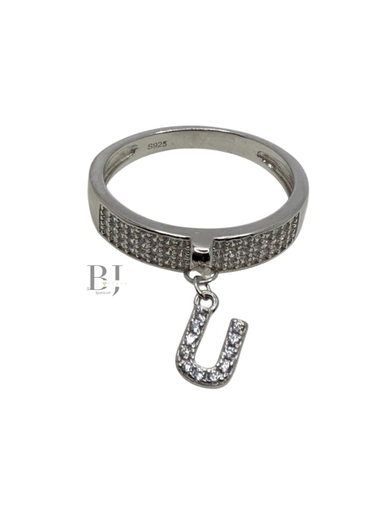 CHARM RING LETTER U