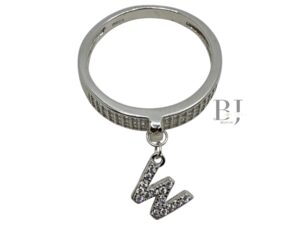 CHARM RING LETTER W