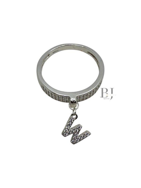CHARM RING LETTER W