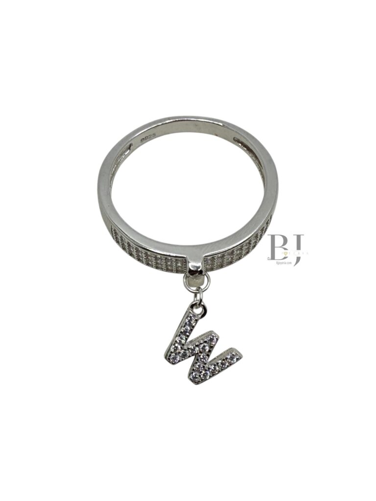 CHARM RING LETTER W