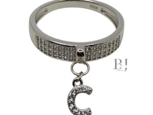 CHARM RING LETTER C