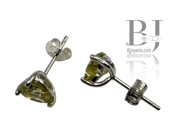 YELLOW HEART POST EARRINGS - Image 3