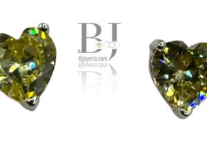 YELLOW HEART POST EARRINGS