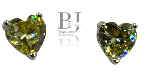 YELLOW HEART POST EARRINGS