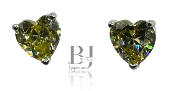 YELLOW HEART POST EARRINGS - Image 2
