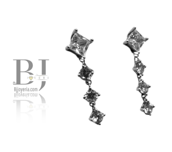 ROUND AND SQUARE DROP EARRINGS - Image 2