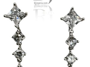 ROUND AND SQUARE DROP EARRINGS