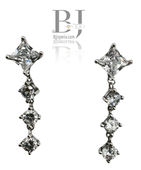 ROUND AND SQUARE DROP EARRINGS