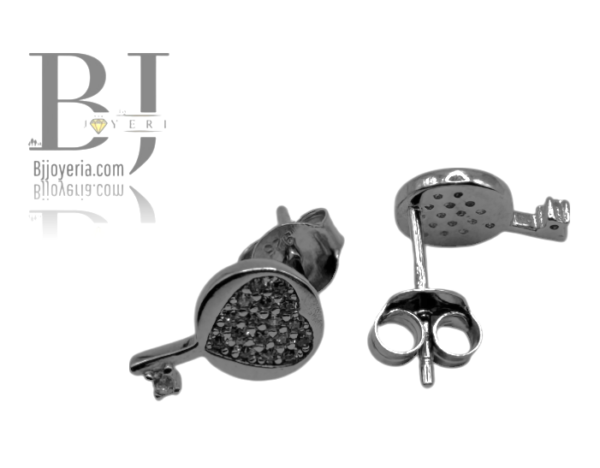 KEY TO MY HEART POST EARRINGS - Image 3