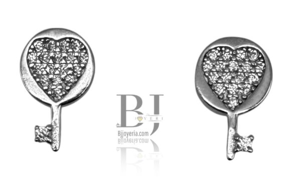 KEY TO MY HEART POST EARRINGS - Image 2