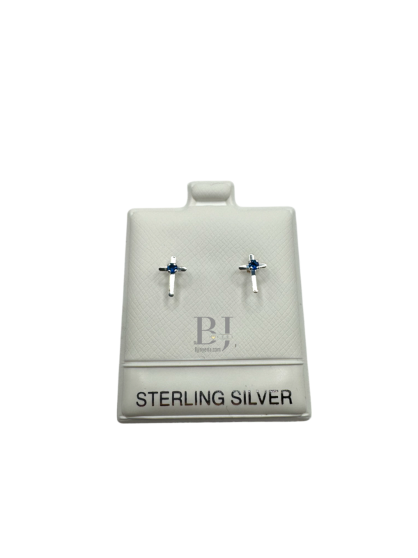 MINI CROSS EARRINGS (ball clasp) - Image 2