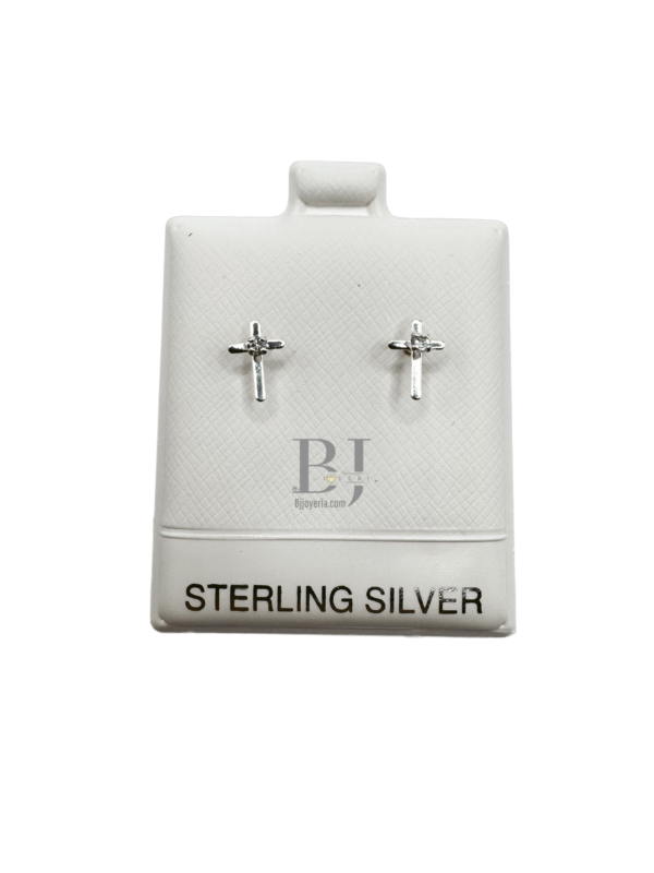 MINI CROSS EARRINGS (ball clasp) - Image 3