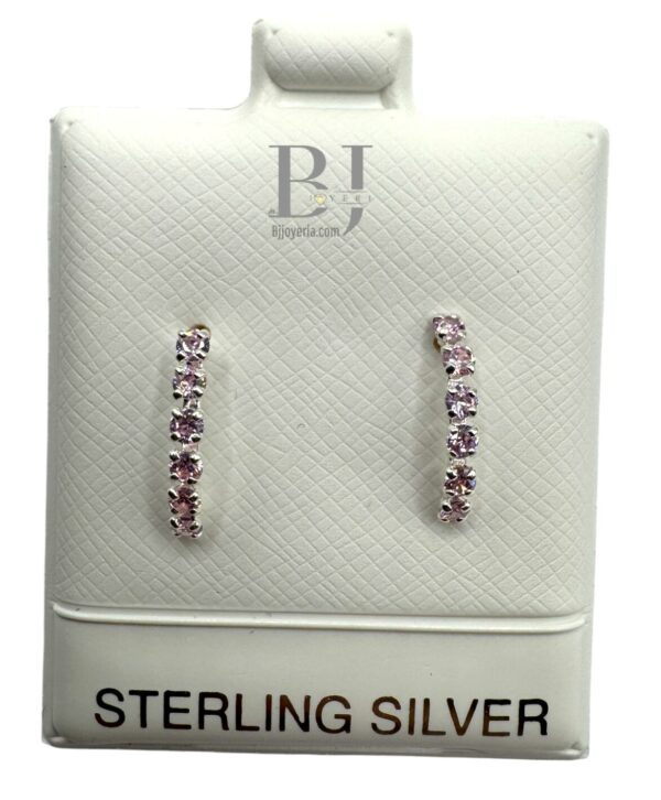 CURVED LINE EARRINGS (ball clasp) - Image 2