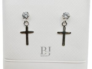 CROSS DANGLE EARRINGS (ball clasp)