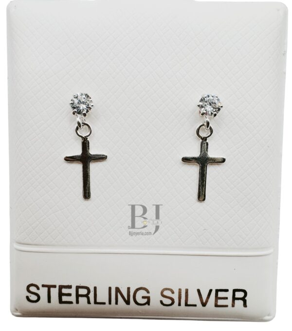 CROSS DANGLE EARRINGS (ball clasp)