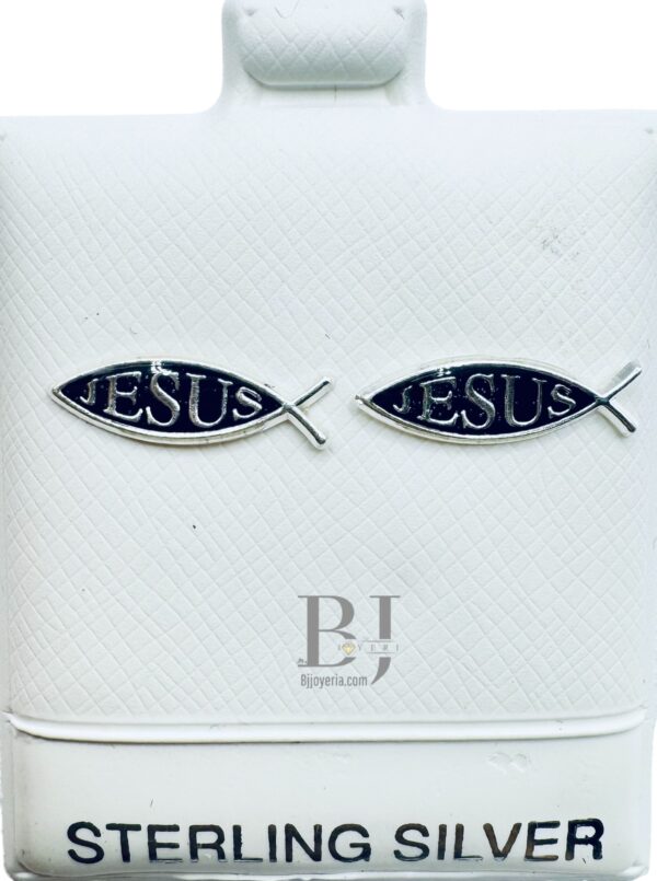 JESUS FISH EARRINGS (ball clasp) - Image 2