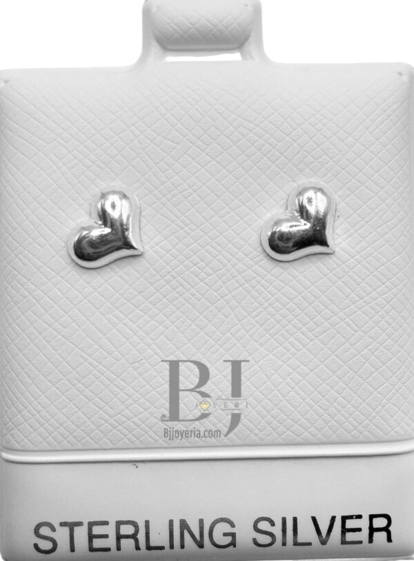 SOLID HEART EARRINGS (ball clasp) - Image 2