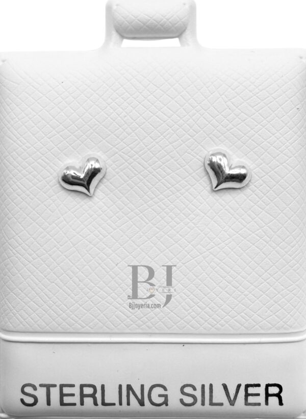 SOLID HEART EARRINGS (ball clasp) - Image 3