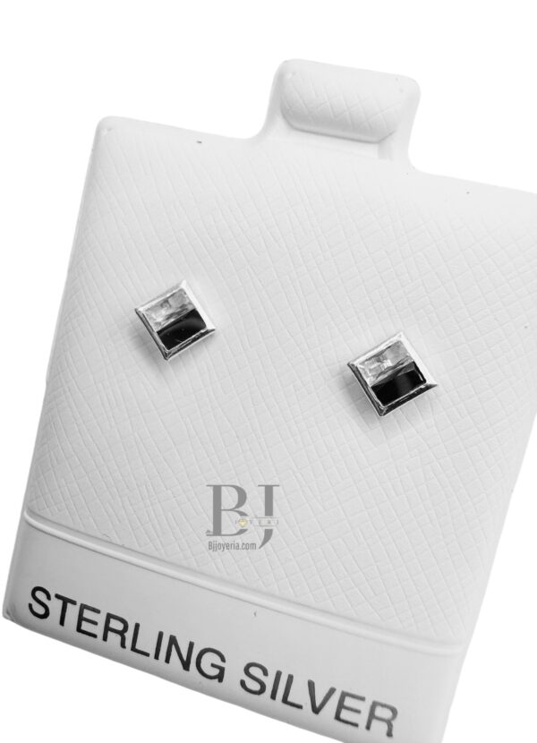 BI-COLOR SQUARE EARRINGS (ball clasp) - Image 2
