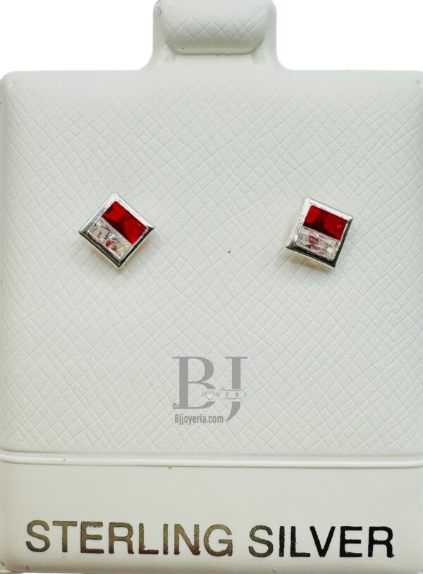 BI-COLOR SQUARE EARRINGS (ball clasp)