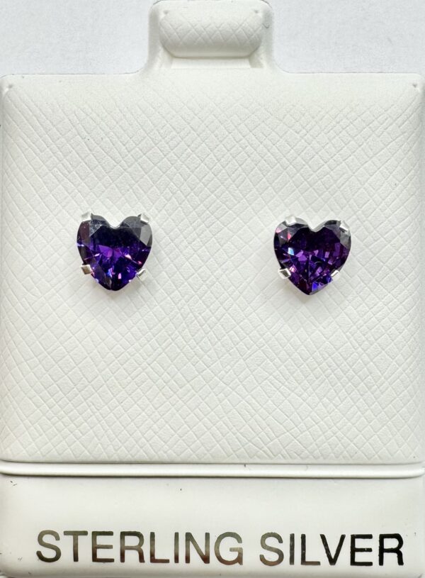 PURPLE HEART EARRINGS (ball clasp)