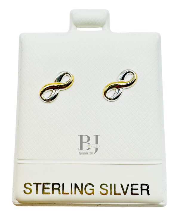 WHITE & GOLD INFINITY EARRINGS (ball clasp)