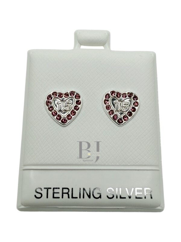 Heart earring (ball clasp) - Image 2