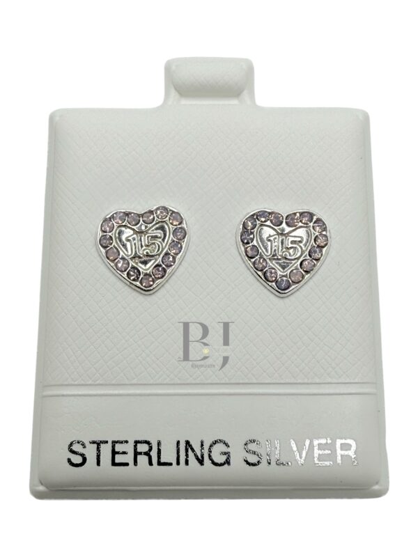 Heart earring (ball clasp) - Image 4