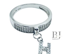 "H" LETTER CHARM RING