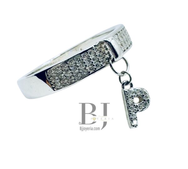 "P" LETTER CHARM RING