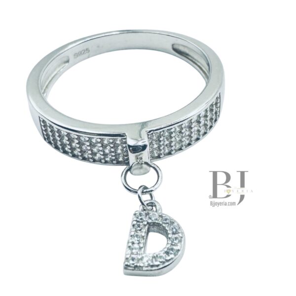 "D" LETTER CHARM RING