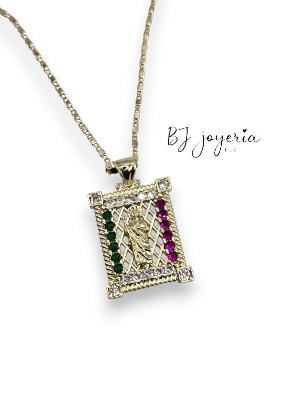 COPPER CHAIN AND SAN JUDAS PENDANT (0871)