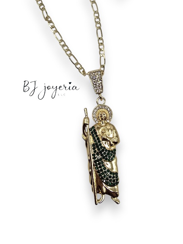 COPPER CHAIN WITH SAN JUDAS JUMBO PENDANT (1742)