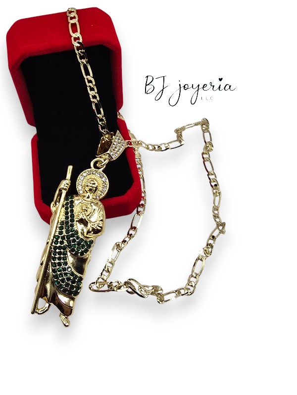 COPPER CHAIN WITH SAN JUDAS JUMBO PENDANT (1742) - Image 5