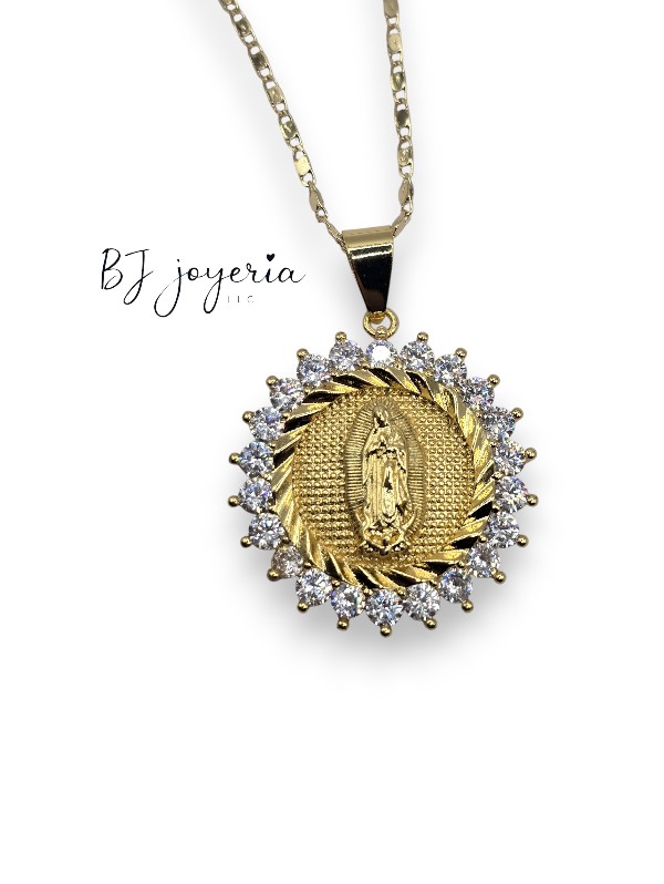 COPPER CHAIN WITH A VIRGIN AT GUADALUPE PENDANT (1740)