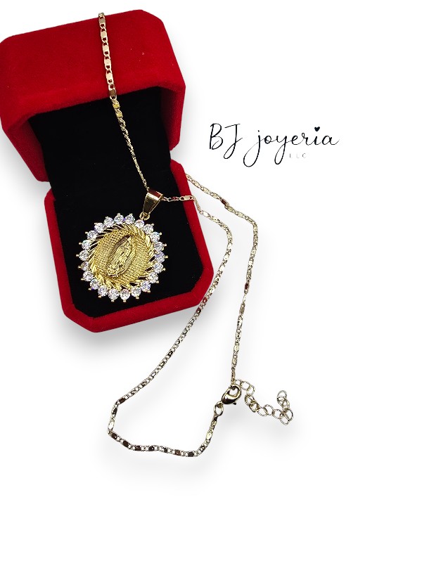 COPPER CHAIN WITH A VIRGIN AT GUADALUPE PENDANT (1740) - Image 2