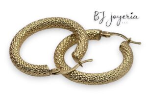 CHUNKY SPARKLY HOOPS 10K (0104)